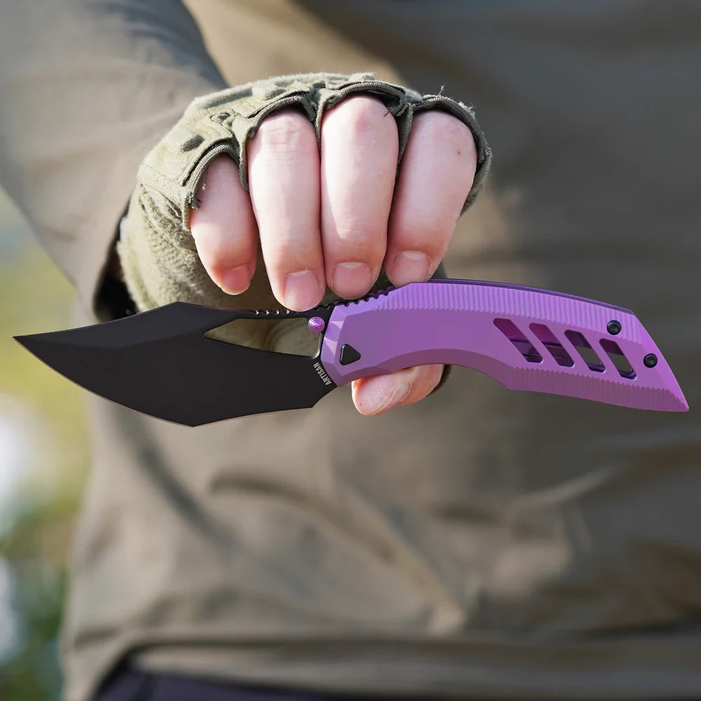 カスタムペーパーナイフ 濃いピンクのみ 在庫15→13 Artisan Dark Wing Folding Knife 3.63