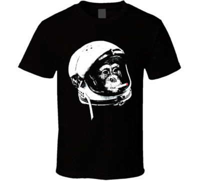 Astronaut monkey t-shirt funny tee smoking