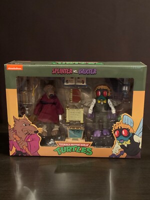 neca teenage mutant ninja turtles splinter baxter 2 pack