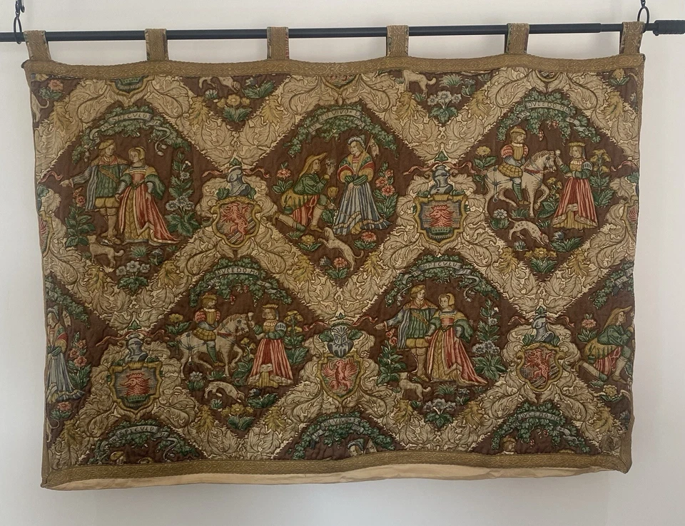 Classic Rare Antique French Tapestry Decor Style Wall Tapestry 109x77cm - Image 2 of 4