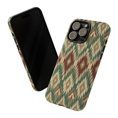 Ikat Pattern Phone Case, Boho Chic Tech Accessory, Tough Cover Mobile Case - 第 60/239 張圖片