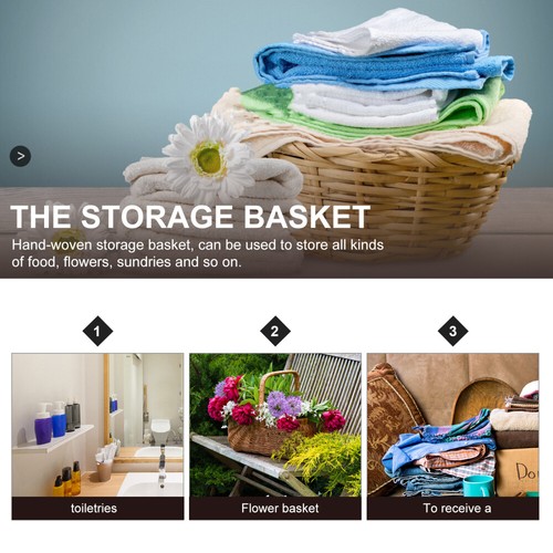 Bathroom Basket Kitchen Baskets Counter Bathroom Storage Bin - Picture 4 of 12