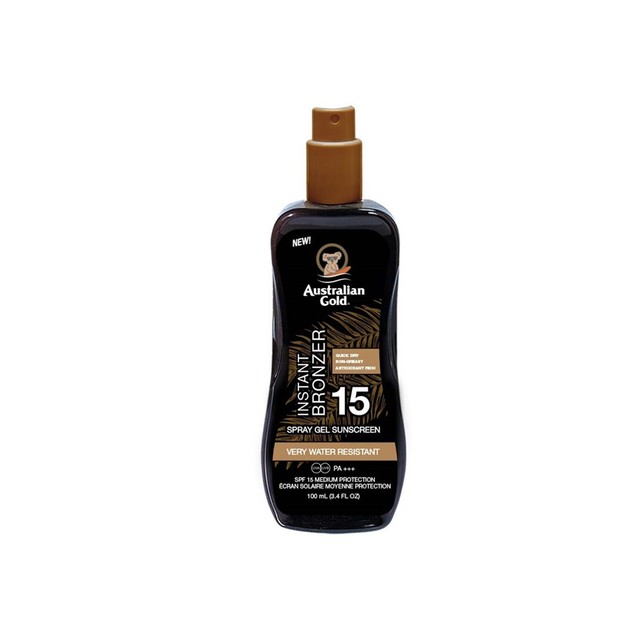 Australian Gold spray protezione solare SPF 15 + abbronzante 100 ml lozione abbronzante Australian Gold spray protezione solare SPF 15 + abbronzante 100 ml lozione abbronzante