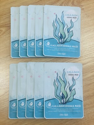 10er Pack Koreanische Schönheit TENCEL Blatt Maske KOLLAGEN Essenz Lifting Verjüngend