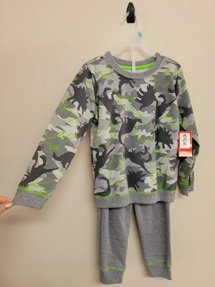 NUEVO CON ETIQUETAS KIDSGETS Conjunto de Sudadera con Capucha/Jogger Estampado de Dinosaurios Manga Larga.Talla 4T Foto 4 de 4