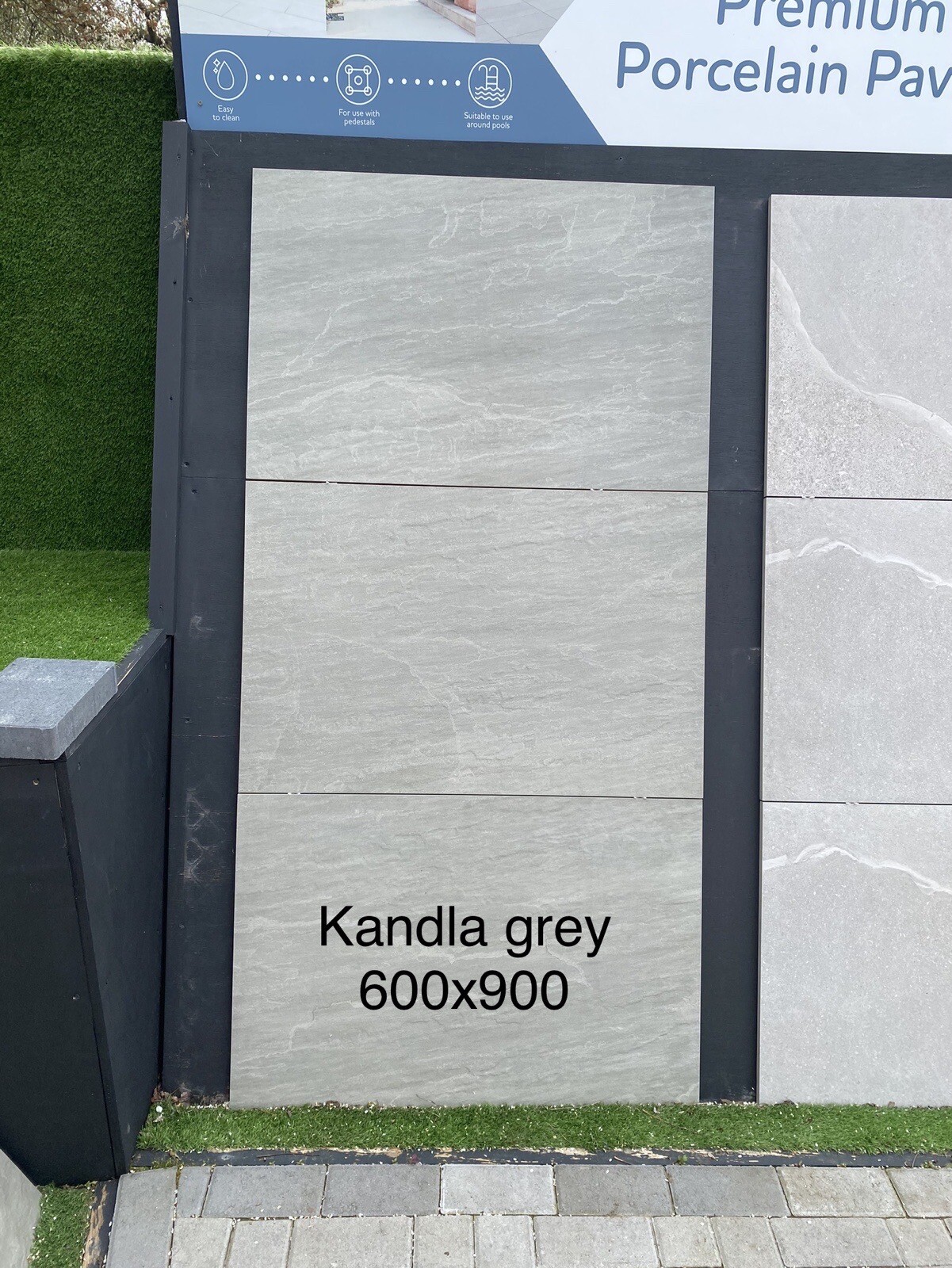Kandla Grey porcelain paving patio slabs tiles 600x900x20mm SPECIAL