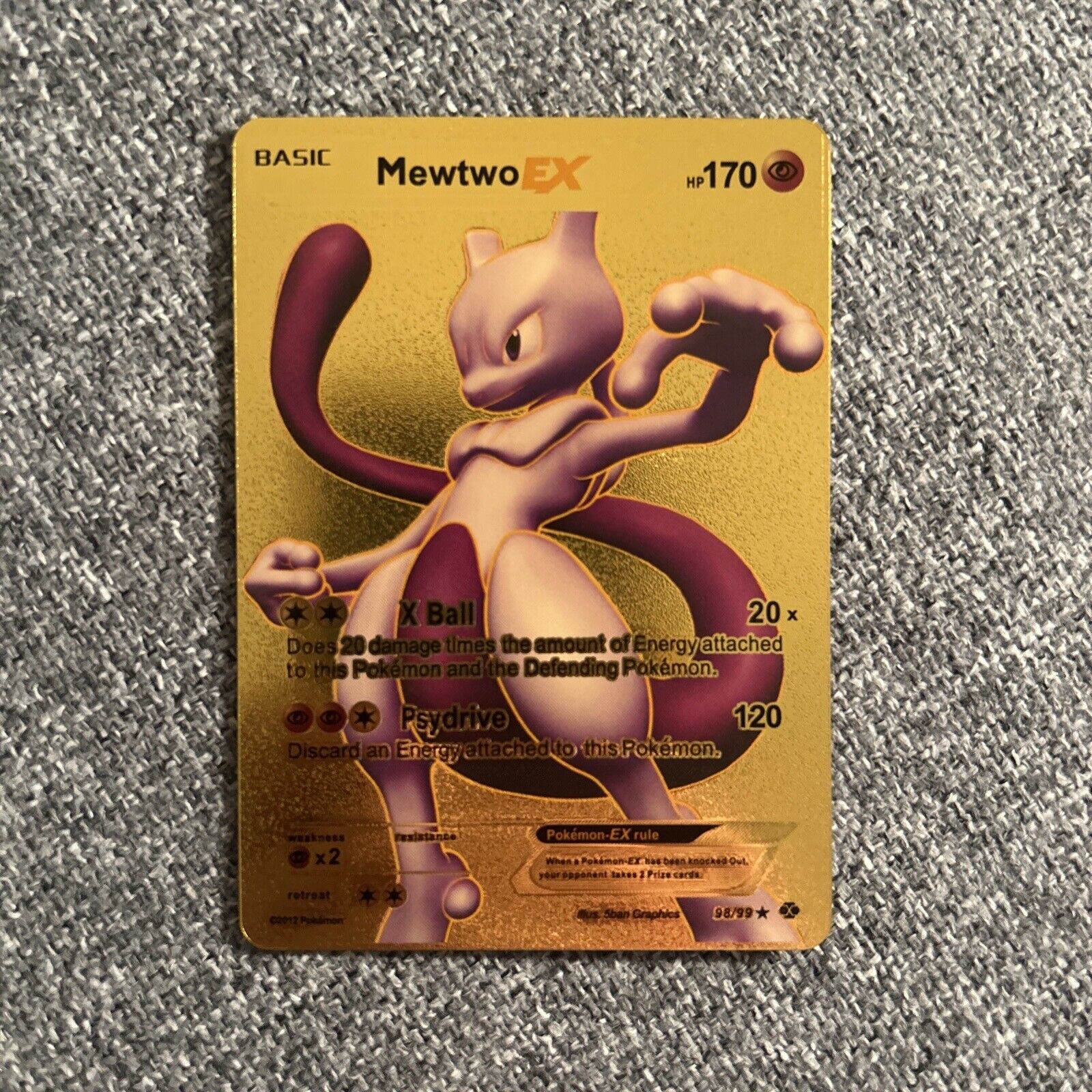 Pokemon Mewtwo EX HP 170 Black Foil Fan Art Card 98/99