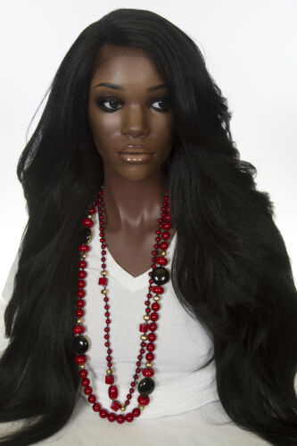 Ash Black Brunette Long Lace Front Heat Friendly Straight Wigs - 第 1/7 張圖片