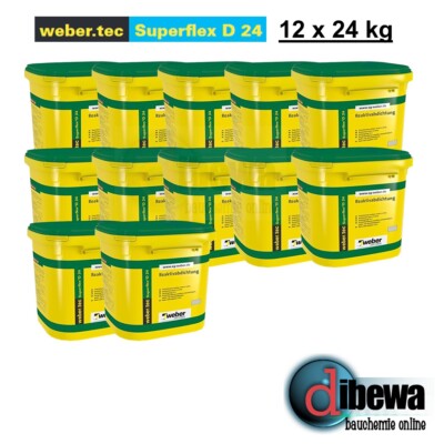 weber.tec Superflex D 24 - Reaktivabdichtung, Kellerabdichtung, 2-Komp. 12x24 kg