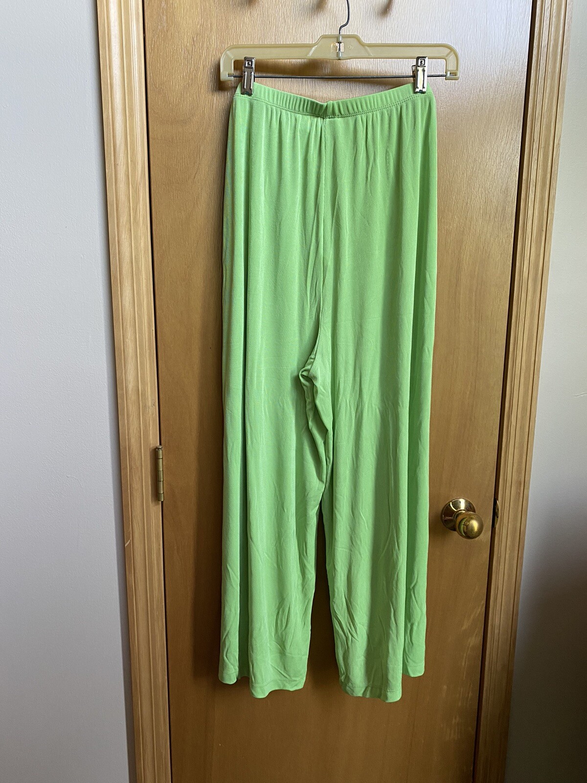 Slinky Brand Lime Green Color Elastic Waist Pull On Liquid Knit Pants ...