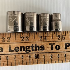 Craftsman 4pc 3/8” Drive 12 Point Socket Set SAE USA 5/8 9/16 7/16 3/8 Easy Read