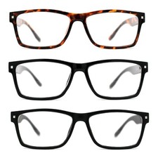 Classic Rectangle Horn Rim Plastic Fashion Clear Lens Eye Glasses