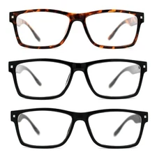 Classic Rectangle Horn Rim Plastic Fashion Clear Lens Eye Glasses