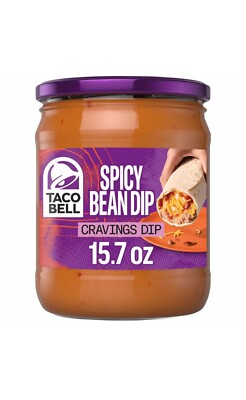   New Official Taco Bell Spicy Bean Cravings Tortilla Dip Cheese Jar 15oz