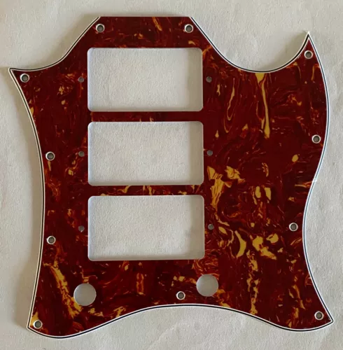 For 4Ply Gibson SG Standard 3 Pickup Guitar Pickguard Scratch Plate,Red Tortoise