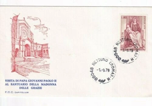 Italy 1979 Rome visit of Pope John Paul II to Santuario Della Madonna FDC VGC