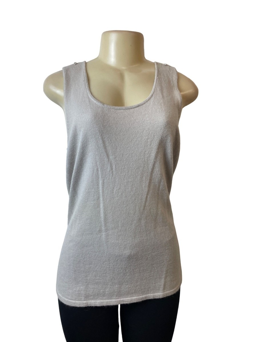Adrienne Vittadini Studio Women's Grey Sleeveless Casual Tank Top
