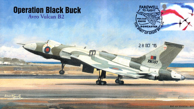AV600 Avro Vulcan XM597 Operation Black Buck RAF Cover Final Flight 28 Oct 15