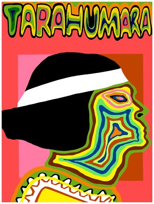 Wall Decor Poster.Fine Graphic Art Design.Tarahumara Aztec Mexico.Room art.185