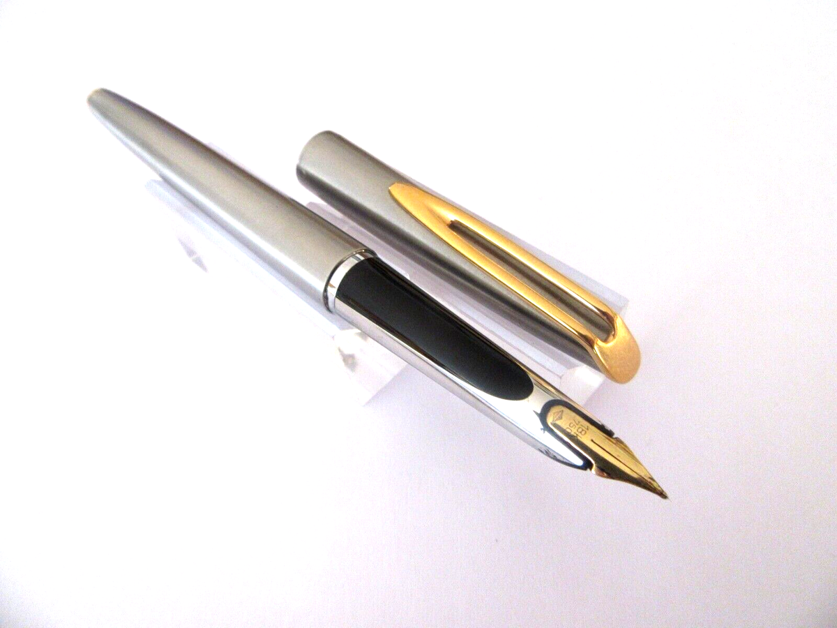 Parure Stylo Plume Et Stylo Bille Waterman CF Moiré Argenté - Occasion, Ensemble Plume+bille