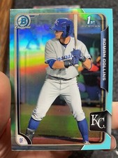 2015 1st Bowman Draft Chrome Roman Collins sky blue Rookie refractor #122 Royals
