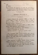 Provinces Veneto and Mantua 1867 Royal Decree -8247