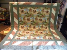 quilt handmade Safari Animals Throw or Toddler Bedding  102"x 61 1/2"