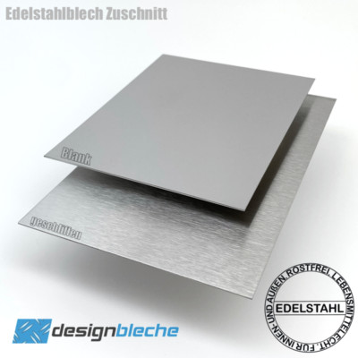 Edelstahl Platten VA- V2A Blech Zuschnitt bis 2x1 m Leiste geschliffen 0,8mm