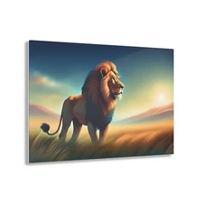 Lion Wildlife Animal Africa savanna AI Generated Dreamy Art Image Acrylic Print