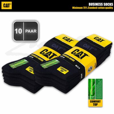 10 Paar CAT  CATERPILLAR BUSINESS SOCKEN Feine Herrensocken ohne Gummi Strümpfe