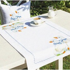 Goose Haven Cross Stitch Tablecloth Kit - DIY, 50x80cm, Embroidery Delight