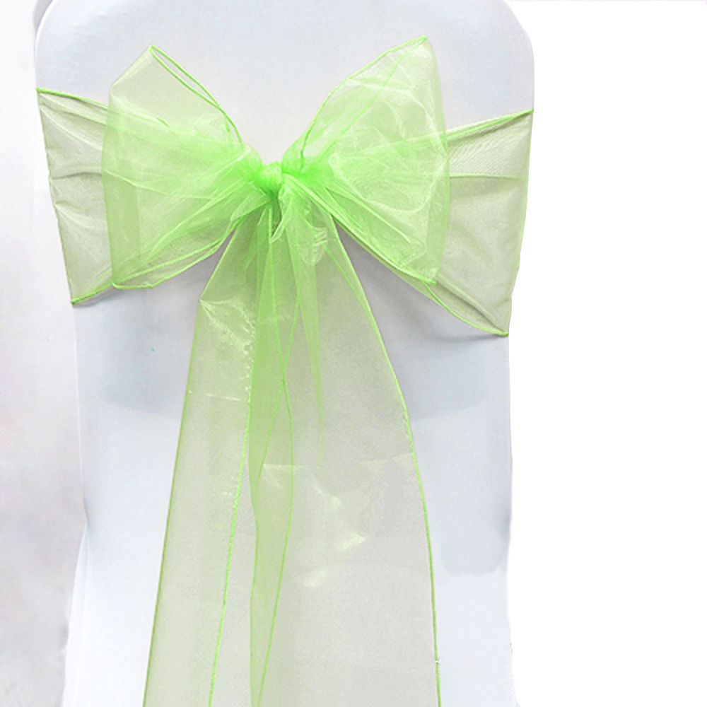 10PCS Organza Sashes Chair Cover Bow Sash WIDER FULLER BOWS Wedding