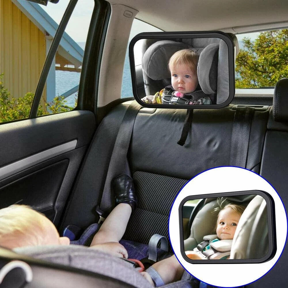 LARGE WIDE VIEW REAR BABY CHILD CAR SEAT SAFETY MIRROR ADJUSTABLE HEADREST  MOUNT