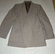 Vintage Haggar Blazer Coat Size 46L Brown 2 Button Made In USA