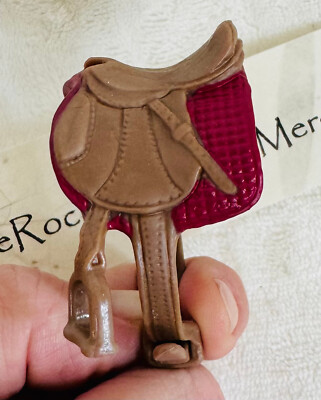 Schleich Saddle & Bridle Model Horse Tack/ Fuchsia Pink & Brown NEW SEALED