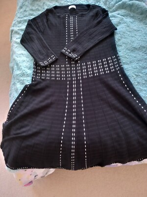 Monsoon Black Knitted Dress With White Details medium fit | eBay UK Monsoon Black Knitted Dress With White Details medium fit | eBay UK
