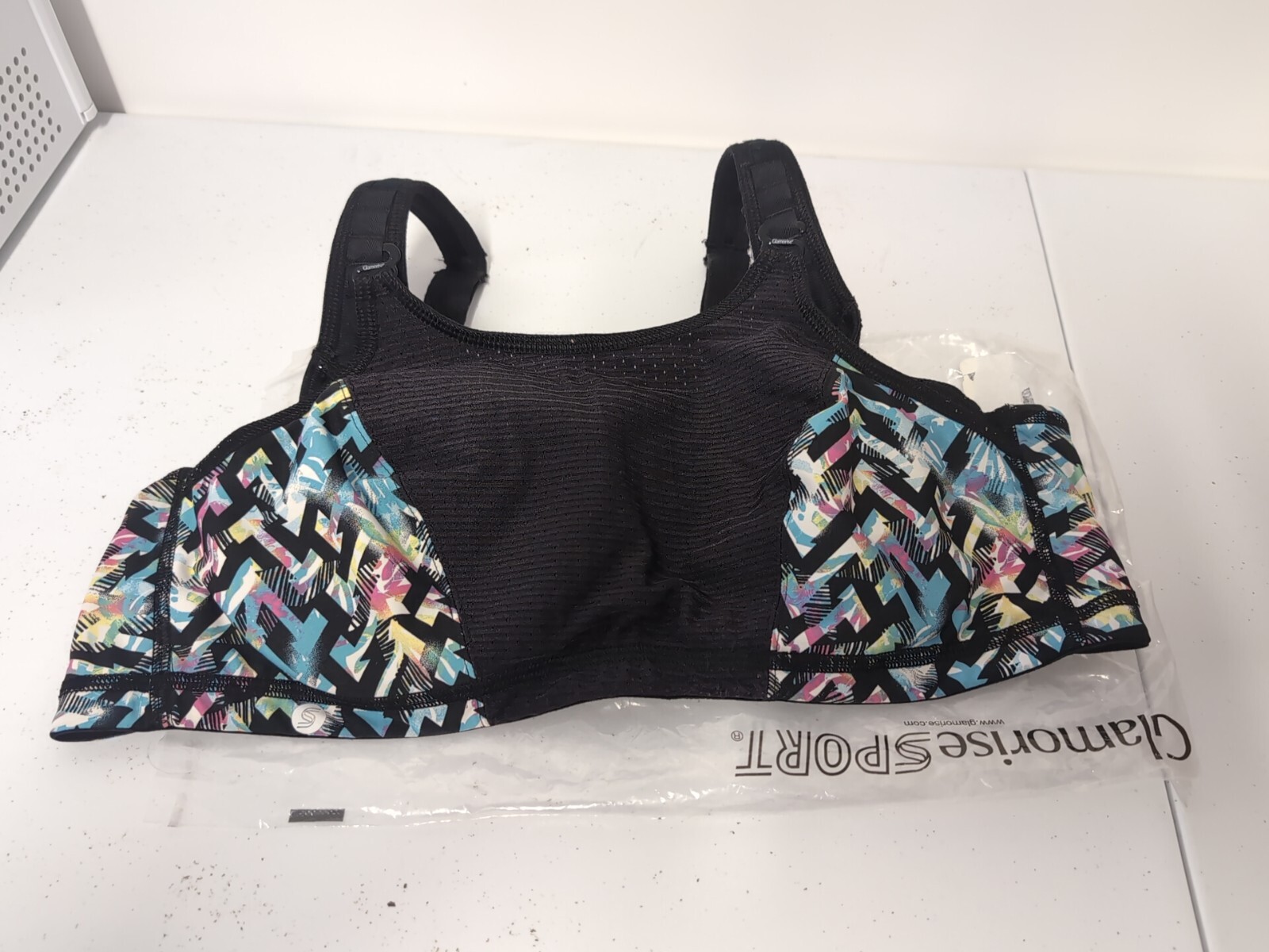Glamorise Sports Bra 42B Underwire High Support Custom Control Black 9167-image