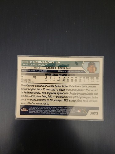 2005 Topps Chrome Update Felix Hernandez Rookie Card #UH73  Mariners - Picture 2 of 2