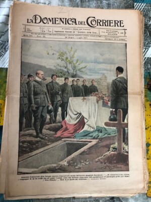 La Domenica de Corriere 25 1917 D'Annunzio Dice Eulogio Funebre di Randazzo Karso