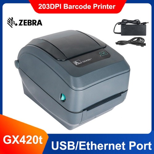 Zebra GX420t Desktop Printers Thermal Transfer Label Printer USB/Ethernet Port