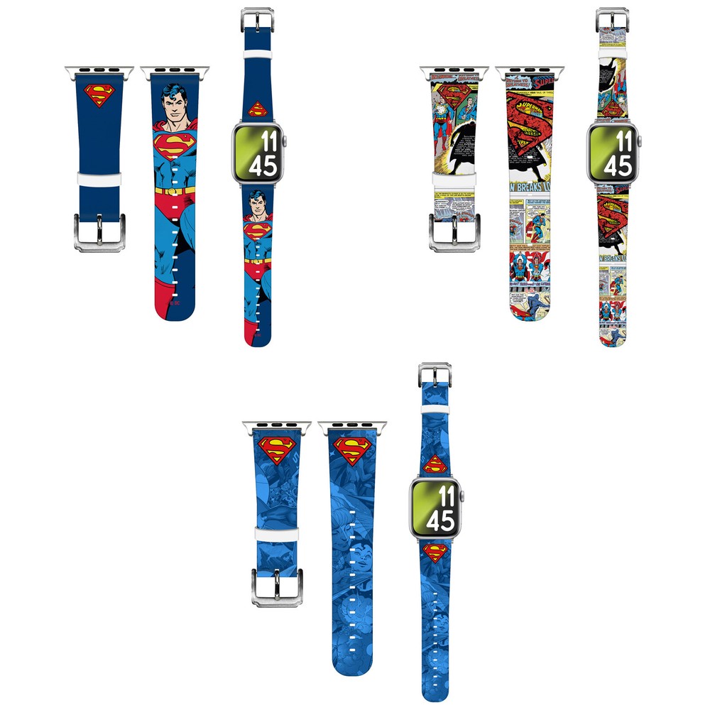 SUPERMAN DC COMICS LOGOS CHARACTER LEATHER WATCH STRAP APPLE WATCH / SE / ULTRA