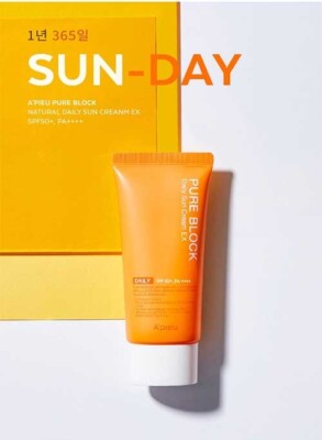 Apieu Pure Block Natural Daily Sunscreen EX SPF50 PA++++, 1.69 fl oz X 2P