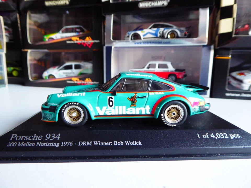 1/43 Minichamps Porsche 934 Vaillant Kremer Winner DRM 200 Miles Norisring 1976 - Imagen 3 de 4