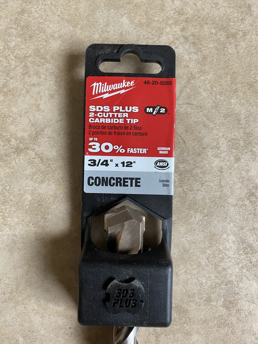 New Milwaukee SDS Plus 2 Cutter Carbide Tip 3 4 x12 48 20 8265