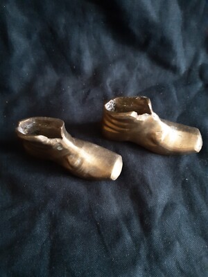 2 x Vintage Messing Stiefel Streichholzhalter / Aschenbecher