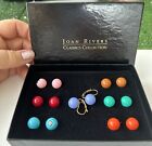 Vtg .sign Joan Rivers Interchangeable Light Weight Ball Pierced Earrings New