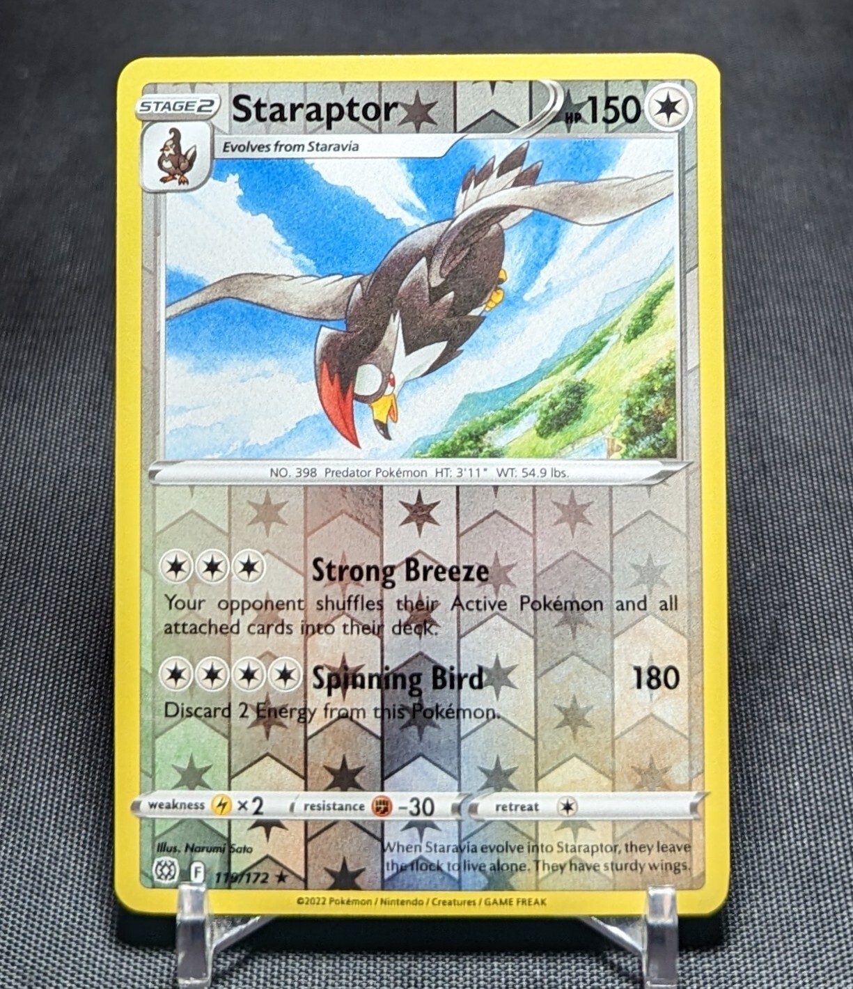 Staraptor Rare Reverse Holo 2022 Brilliant Stars Pokemon TCG Card 119/172