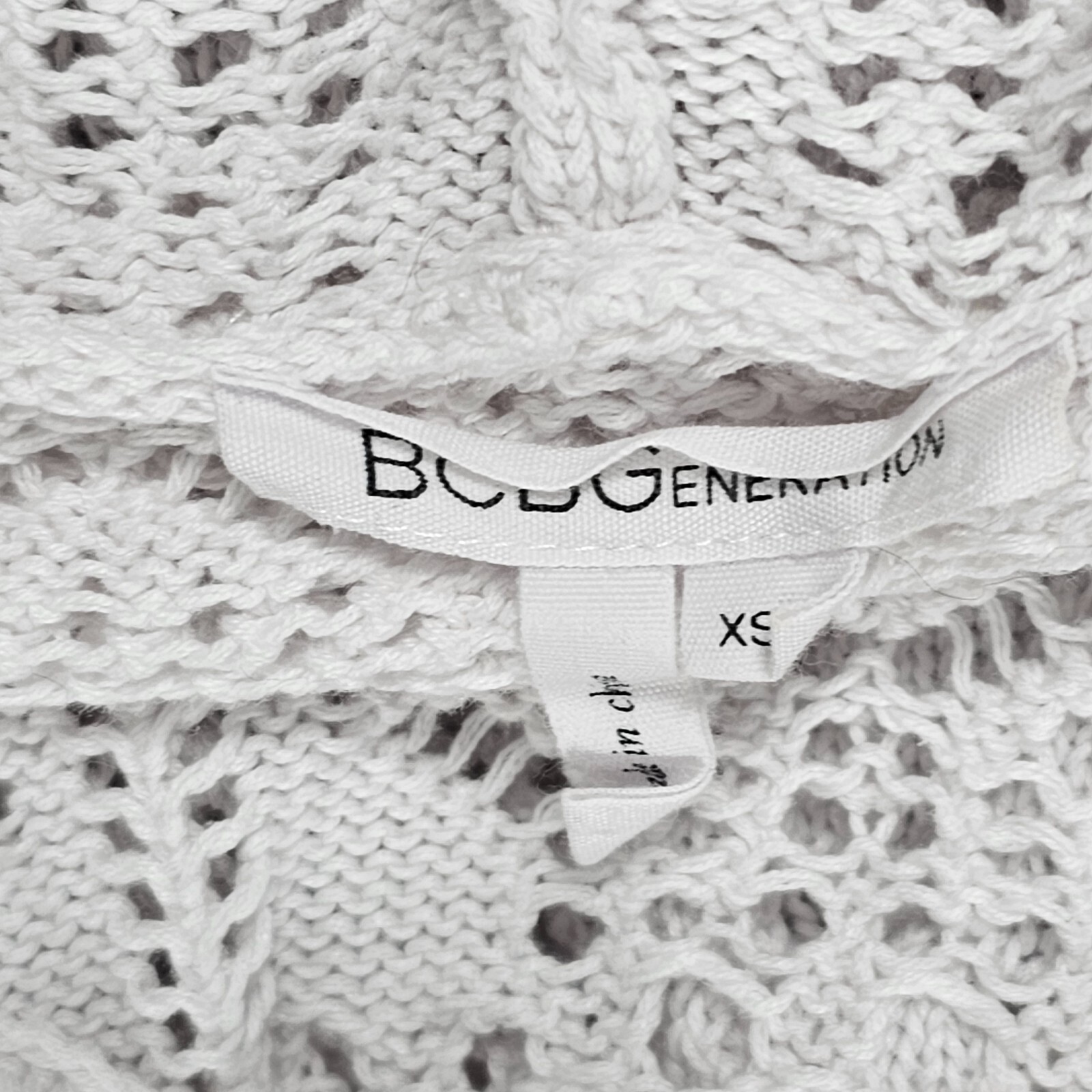 BCBG Womens Pullover Top Solid White Knit Sheer H… - image 4