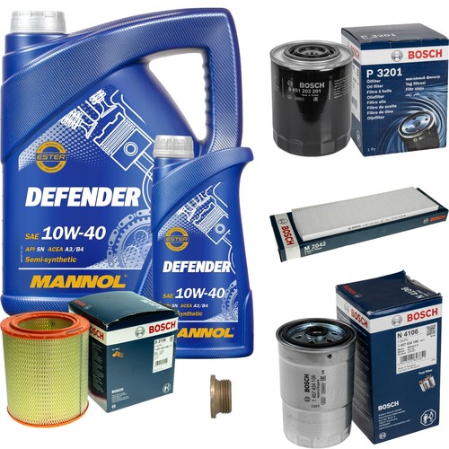 BOSCH Inspektionspaket 5 L MANNOL Classic 10W-40 Für Fiat