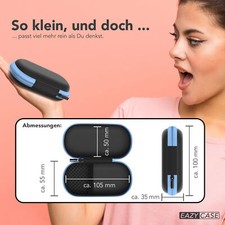 Kopfhörer Tasche Case Schutzhülle Aufbewahrungstasche Netzfach Oval Hellblau – Bild 7